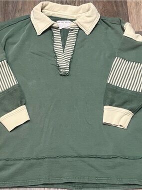 Free People Clean Prep Polo Green large
